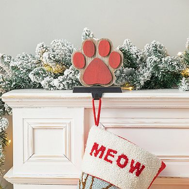 Glitzhome 6.3" H Christmas Paw Stocking Holder for Fireplace Mantel Stand Hanger
