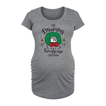Maternity Peanuts Snoopy Farmhouse Christmas Graphic Tee