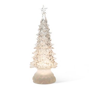Glitzhome 18.5”H Christmas Lighted Acrylic Rotating Table Tree