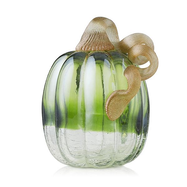 OFFICIAL] 7" Handblown Golden/White Glass Pumpkin Table Accent For Fall & Harvest, Thanksgiving Decorating