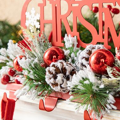 Glitzhome Christmas Metal Merry Christmas Stocking Holder