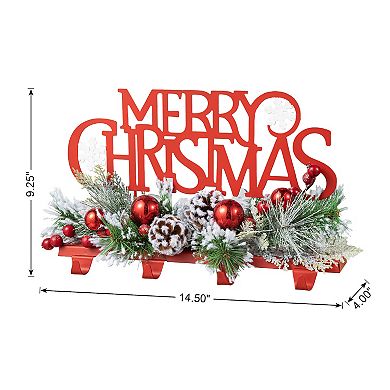 Glitzhome Christmas Metal Merry Christmas Stocking Holder