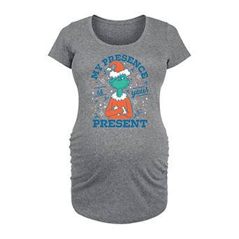 Maternity Dr. Seuss Grinch Presence Is Your Present Graphic Tee