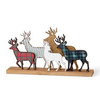 Glitzhome 18" L Reindeer Table Centerpiece Decoration, Christmas Deer Decor for Table or Mantle