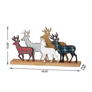 Glitzhome 18" L Reindeer Table Centerpiece Decoration, Christmas Deer Decor for Table or Mantle