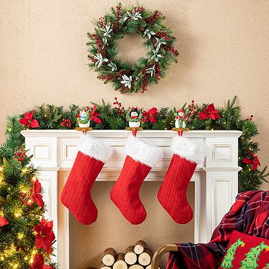 Glitzhome Set Of 3 Resin Joy Stocking Holder