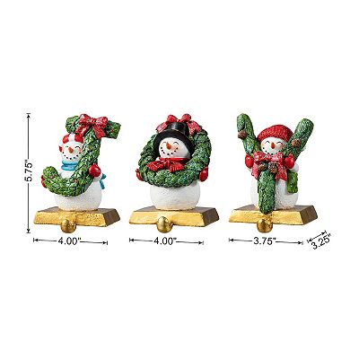 Glitzhome Set Of 3 Resin Joy Stocking Holder