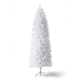 Glitzhome 7.5ft Pencil Tinsel Artificial Christmas Tree