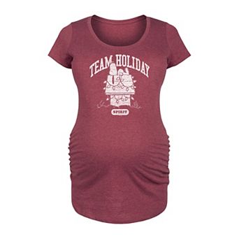 Maternity Peanuts Snoopy Team Holiday Spirit Graphic Tee