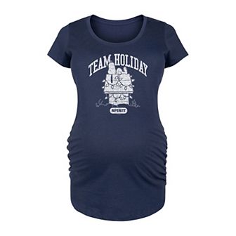 Maternity Peanuts Snoopy Team Holiday Spirit Graphic Tee