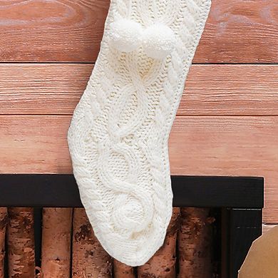 Glitzhome 24" L Knitted Polyester Christmas Stocking, Hanging Stocking Home Decoration