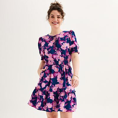 Women's Draper James Puff Sleeve Fit & Flare Mini Dress