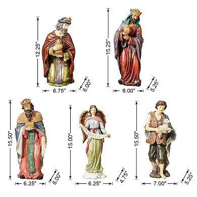 Glitzhome 12pcs Oversized Resin Nativity Figurine Set