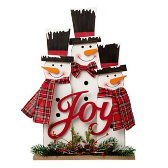 Glitzhome Christmas Table Decor, 18 in Wood Snowman Christmas Ornaments