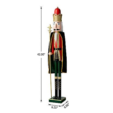 Glitzhome 42" H Wooden Nutcracker Decoration