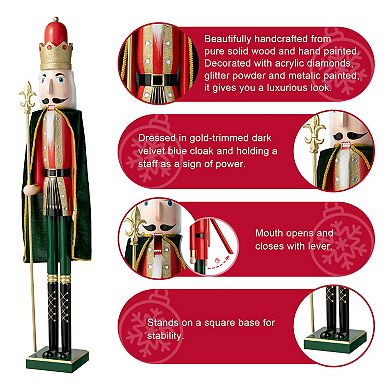 Glitzhome 42" H Wooden Nutcracker Decoration