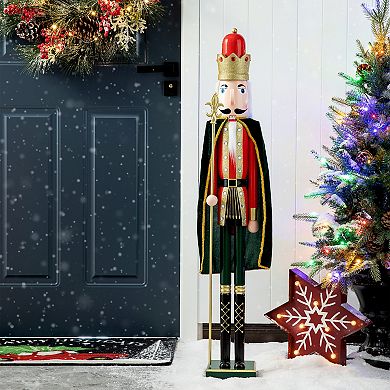 Glitzhome 42" H Wooden Nutcracker Decoration
