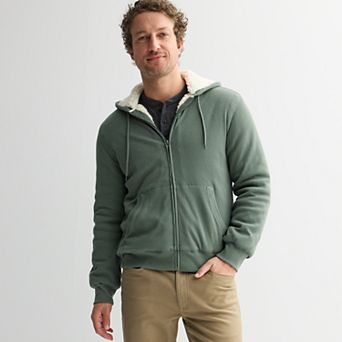 Men's Sonoma Goods For Life® Sherpa Lined Waffle Knit Full-Zip Hoodie