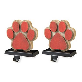 Glitzhome 3 pc Resin Santa Snowman Penguin Stocking Holder, 6.5 Inch Xmas Hanging Hooks