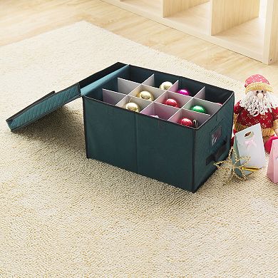Elf Stor Green Flip Top Ornament Storage Box