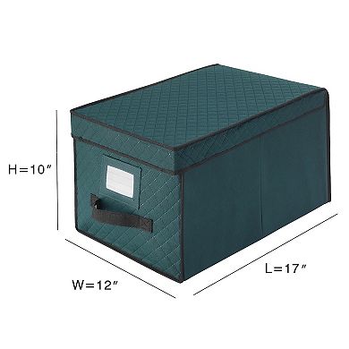 Elf Stor Green Flip Top Ornament Storage Box