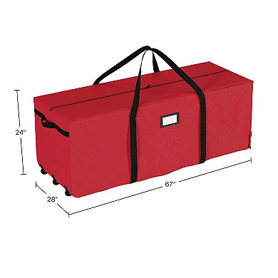 Elf Stor Red Rolling Christmas Tree Storage Bag