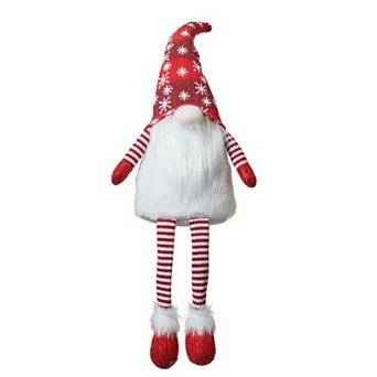 Glitzhome 28" H Fabric Christmas Gnome Shelf Sitter, Gnome Elf Tabletop Decor Gnomes Xmas Decor