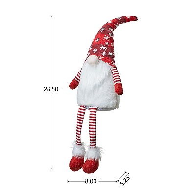 Glitzhome 28" H Fabric Christmas Gnome Shelf Sitter, Gnome Elf Tabletop Decor Gnomes Xmas Decor