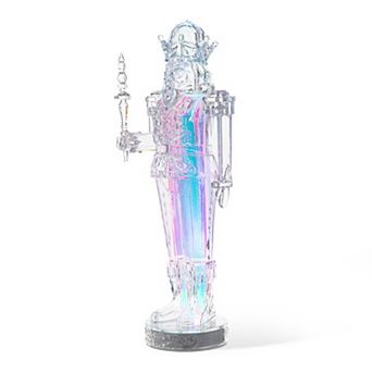 Glitzhome LED Lighted Nutcracker Statue Figurine, Christmas Home Table Ornaments Decorations,18”H