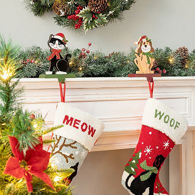 Glitzhome 7.76"H Christmas Stocking Holder for Fireplace Mantel Stand