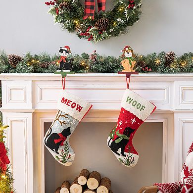 Glitzhome 7.76"H Christmas Stocking Holder for Fireplace Mantel Stand