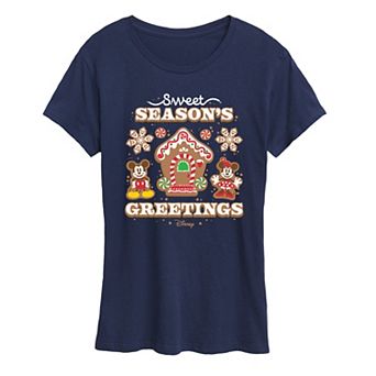 Disney's Mickey & Minnie Mouse Women's Sweet Seasons Greetings Graphic Tee