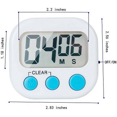 Small Digital Kitchen Timer Magnetic Back and ON/Off Switch,Minute Second Count Up Countdown