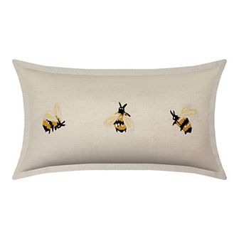 Sonoma Goods For Life® Spring Embroidered Bumblebee 12" x 22" Throw Pillow