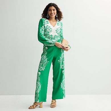 Women's INTEMPO™ Cinched Border V-Neck Top