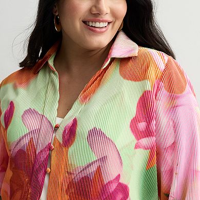 Women's INTEMPO™ Plisse Print Button Front Shirt