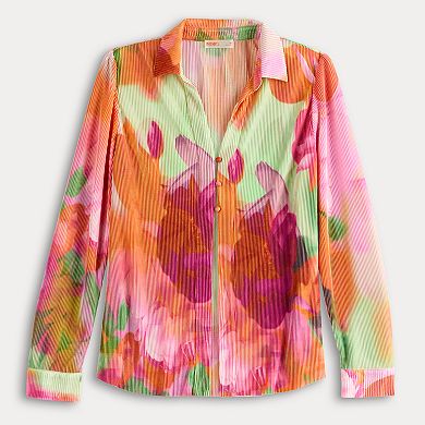 Women's INTEMPO™ Plisse Print Button Front Shirt