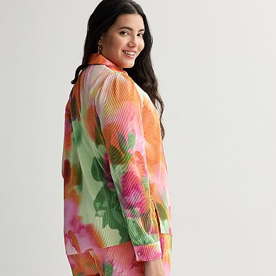 Women's INTEMPO™ Plisse Print Button Front Shirt