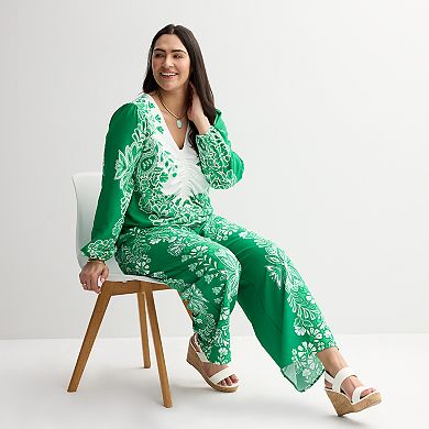 Plus Size INTEMPO™ Printed Border Pants