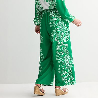 Plus Size INTEMPO™ Printed Border Pants