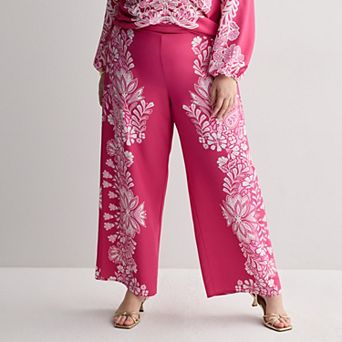 Plus Size INTEMPO™ Printed Border Pants