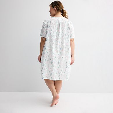 Plus Size Croft & Barrow® Woven Zip Short Robe