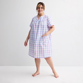 Plus Size Croft & Barrow® Woven Zip Short Robe