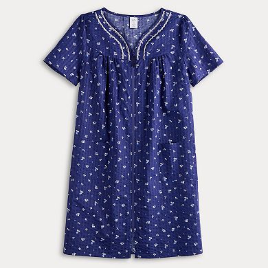 Women's Croft & Barrow® Woven Zip Short Robe