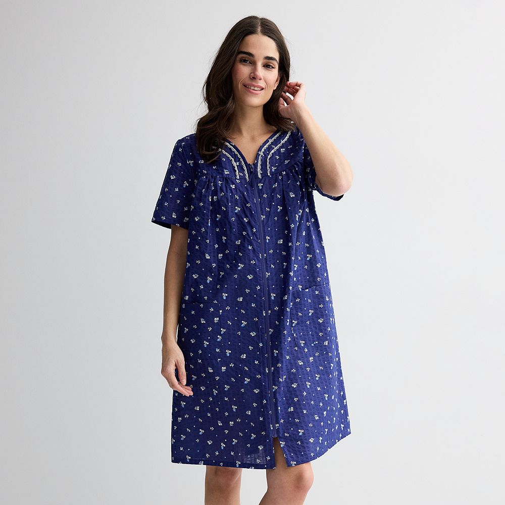 Women's Croft & Barrow® Woven Zip Short Robe