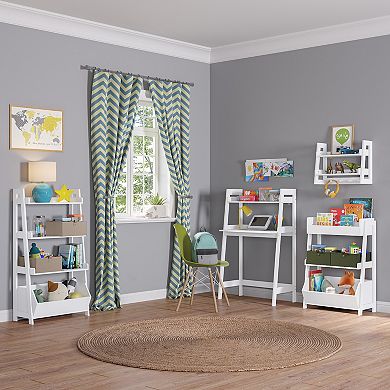 RiverRidge Home Kids 3-Tier Ladder Shelf with Bookrack and Toy Organizer