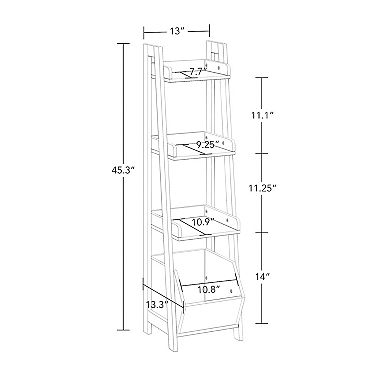 RiverRidge Home Kids 4-Tier 13-in. Ladder Shelf with Toy Organizer