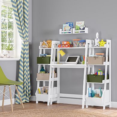 RiverRidge Home Kids 4-Tier 13-in. Ladder Shelf with Toy Organizer