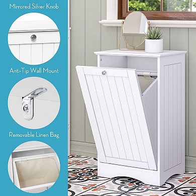 RiverRidge Home Ashland Tilt-Out Laundry Room Hamper Storage Cabinet