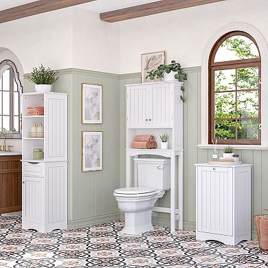 RiverRidge Home Ashland Tilt-Out Laundry Room Hamper Storage Cabinet